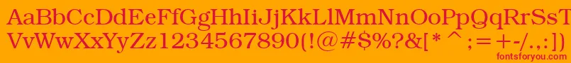 BookmanItcLightBt Font – Red Fonts on Orange Background