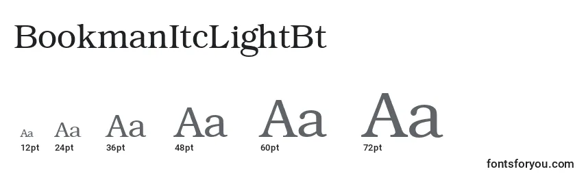BookmanItcLightBt Font Sizes