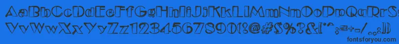 Dsetudec Font – Black Fonts on Blue Background