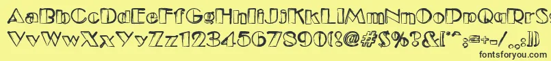 Dsetudec Font – Black Fonts on Yellow Background