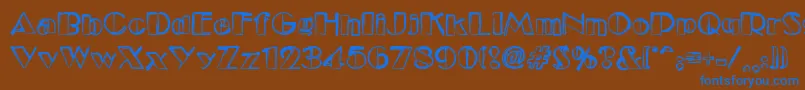 Dsetudec Font – Blue Fonts on Brown Background