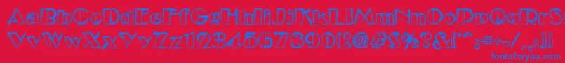 Dsetudec Font – Blue Fonts on Red Background