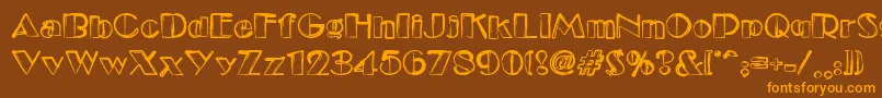 Dsetudec Font – Orange Fonts on Brown Background