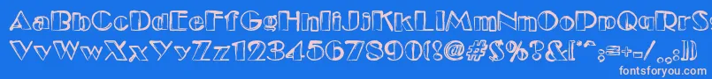 Dsetudec Font – Pink Fonts on Blue Background