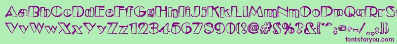 Dsetudec Font – Purple Fonts on Green Background