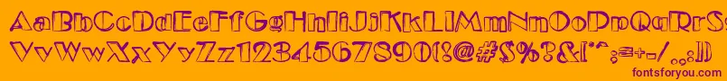 Dsetudec Font – Purple Fonts on Orange Background