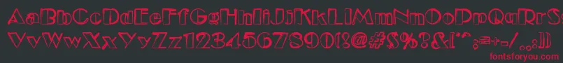 Dsetudec Font – Red Fonts on Black Background