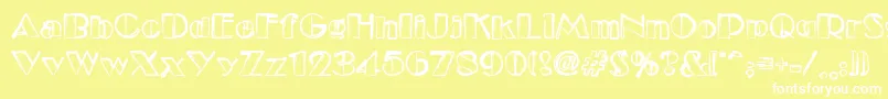 Dsetudec Font – White Fonts on Yellow Background