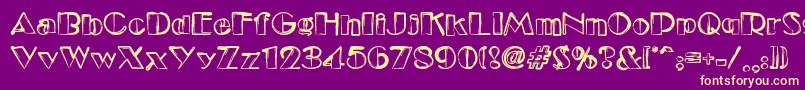 Dsetudec Font – Yellow Fonts on Purple Background