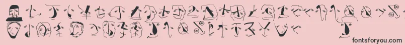 フォントAnalphabetismbats – ピンクの背景に黒い文字