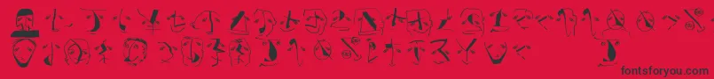 Analphabetismbats Font – Black Fonts on Red Background