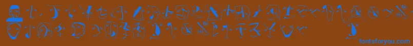 Analphabetismbats Font – Blue Fonts on Brown Background