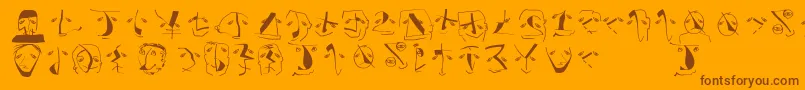 Analphabetismbats Font – Brown Fonts on Orange Background