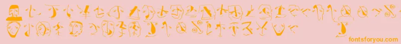 Analphabetismbats Font – Orange Fonts on Pink Background
