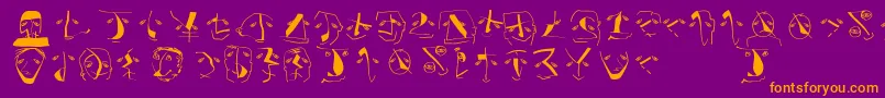 Analphabetismbats Font – Orange Fonts on Purple Background