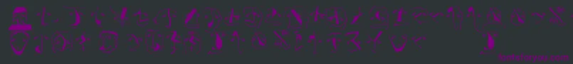 Analphabetismbats Font – Purple Fonts on Black Background