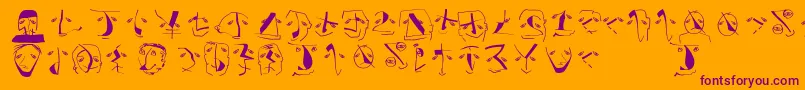 Analphabetismbats Font – Purple Fonts on Orange Background