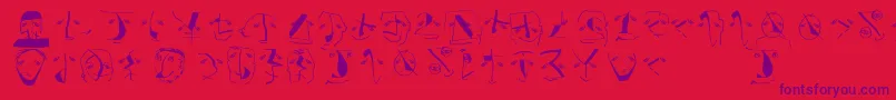 Analphabetismbats Font – Purple Fonts on Red Background