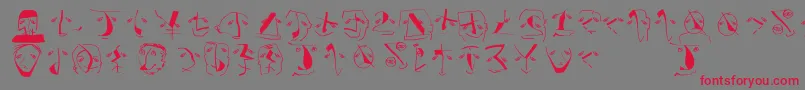 Analphabetismbats Font – Red Fonts on Gray Background