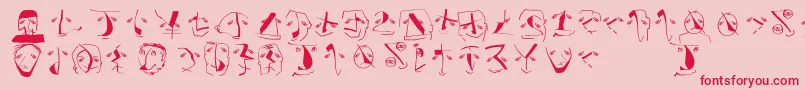 Analphabetismbats Font – Red Fonts on Pink Background
