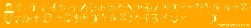 Analphabetismbats Font – Yellow Fonts on Orange Background