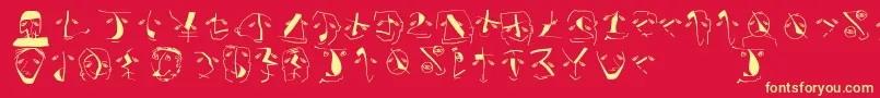 Analphabetismbats Font – Yellow Fonts on Red Background