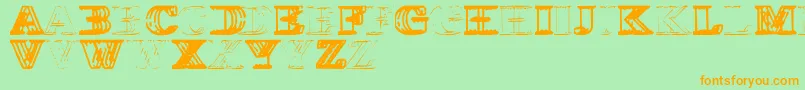 WireframeDavenport Font – Orange Fonts on Green Background