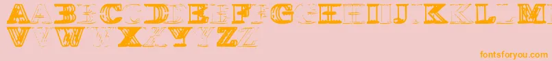 WireframeDavenport-Schriftart – Orangefarbene Schriften auf rosa Hintergrund