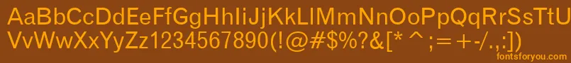 Gothic720Bt Font – Orange Fonts on Brown Background