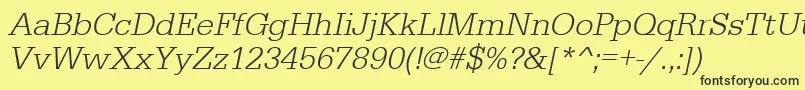 UrwegyptiennetligOblique Font – Black Fonts on Yellow Background