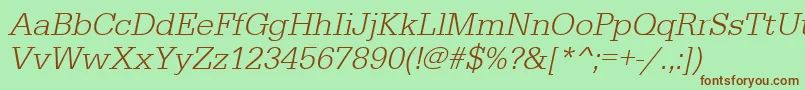UrwegyptiennetligOblique Font – Brown Fonts on Green Background