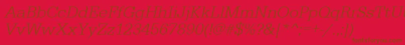 UrwegyptiennetligOblique Font – Brown Fonts on Red Background