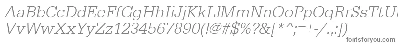 UrwegyptiennetligOblique-fontti – harmaat kirjasimet valkoisella taustalla