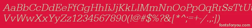 UrwegyptiennetligOblique Font – Green Fonts on Red Background