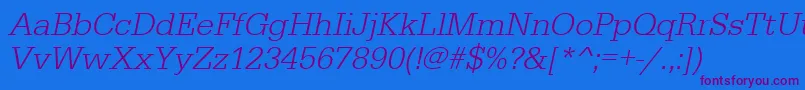 UrwegyptiennetligOblique Font – Purple Fonts on Blue Background