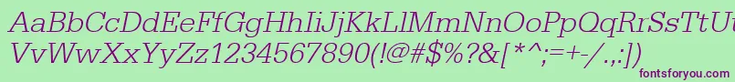 UrwegyptiennetligOblique Font – Purple Fonts on Green Background