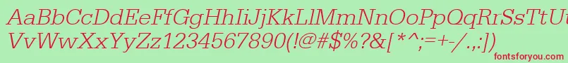 UrwegyptiennetligOblique Font – Red Fonts on Green Background