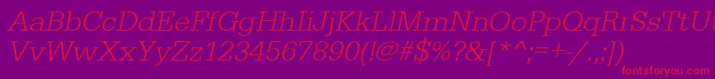 UrwegyptiennetligOblique Font – Red Fonts on Purple Background