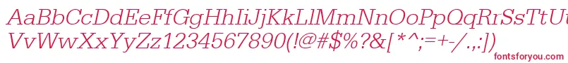 UrwegyptiennetligOblique Font – Red Fonts on White Background