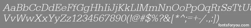 UrwegyptiennetligOblique Font – White Fonts on Gray Background