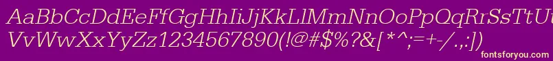 UrwegyptiennetligOblique Font – Yellow Fonts on Purple Background