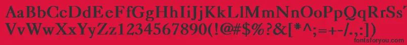 Czcionka CaslonBold – czarne czcionki na czerwonym tle