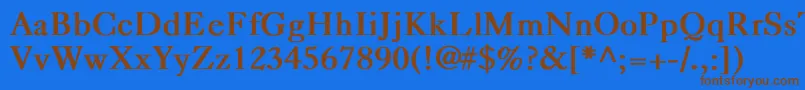 Czcionka CaslonBold – brązowe czcionki na niebieskim tle