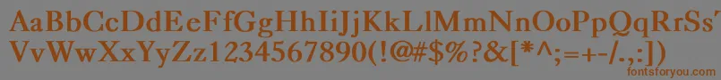 フォントCaslonBold – 茶色の文字が灰色の背景にあります。