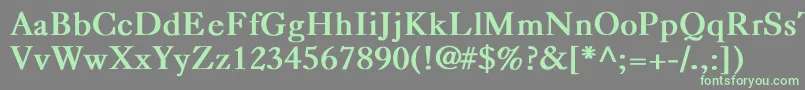 フォントCaslonBold – 灰色の背景に緑のフォント