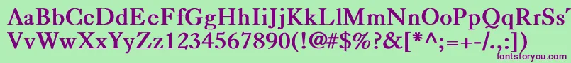 CaslonBold Font – Purple Fonts on Green Background