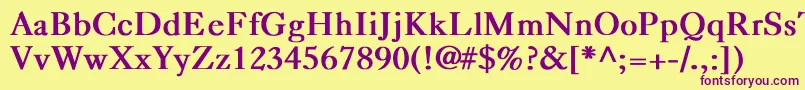 CaslonBold Font – Purple Fonts on Yellow Background