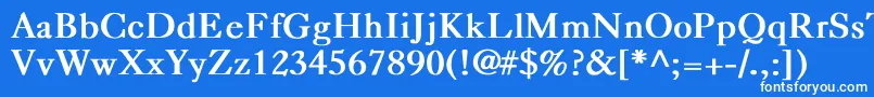 フォントCaslonBold – 青い背景に白い文字