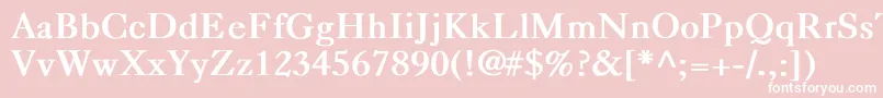 CaslonBold-Schriftart – Weiße Schriften auf rosa Hintergrund
