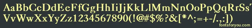 フォントCaslonBold – 黒い背景に黄色の文字